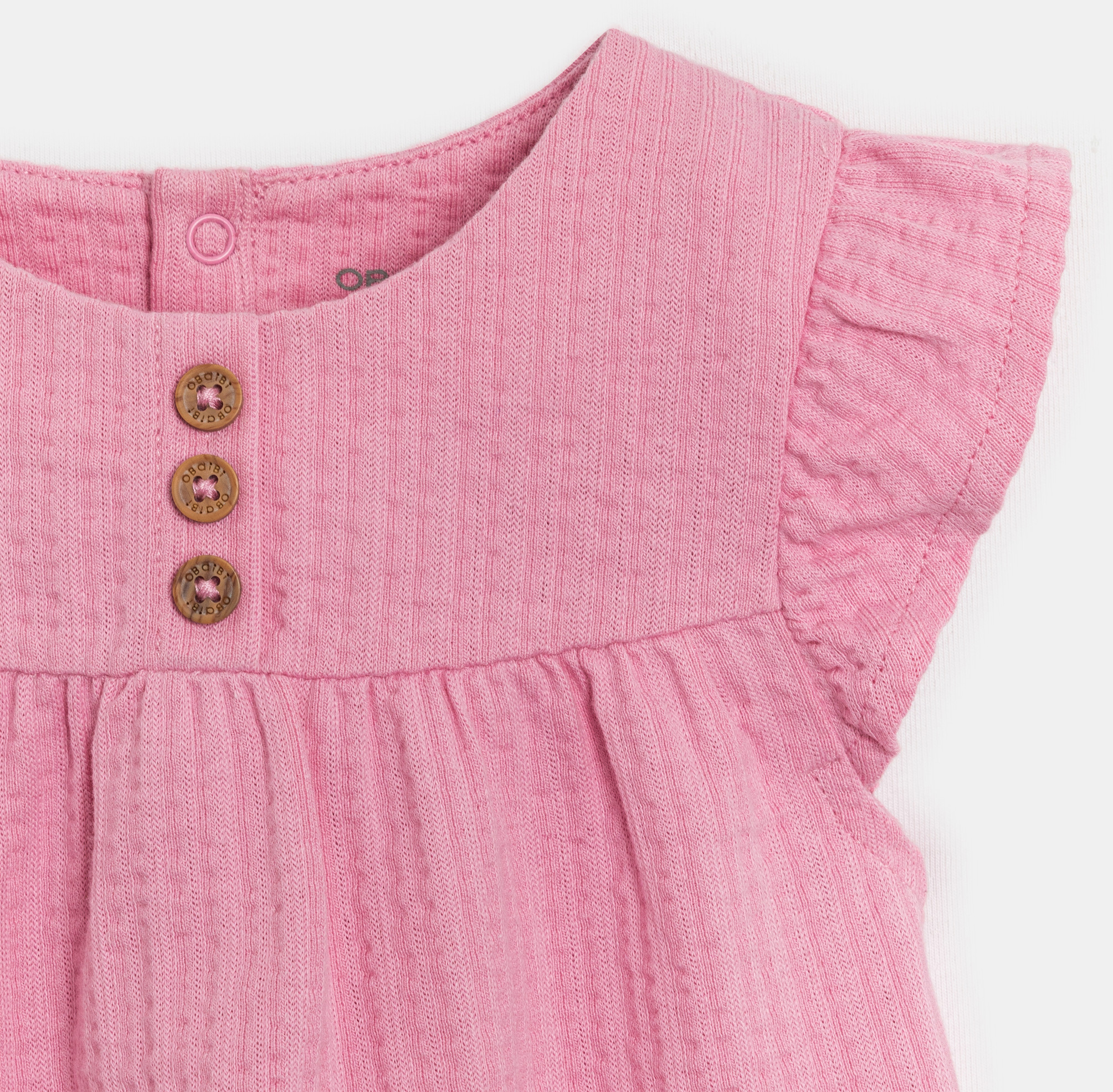 Blouse coton seersucker rose bébé fille