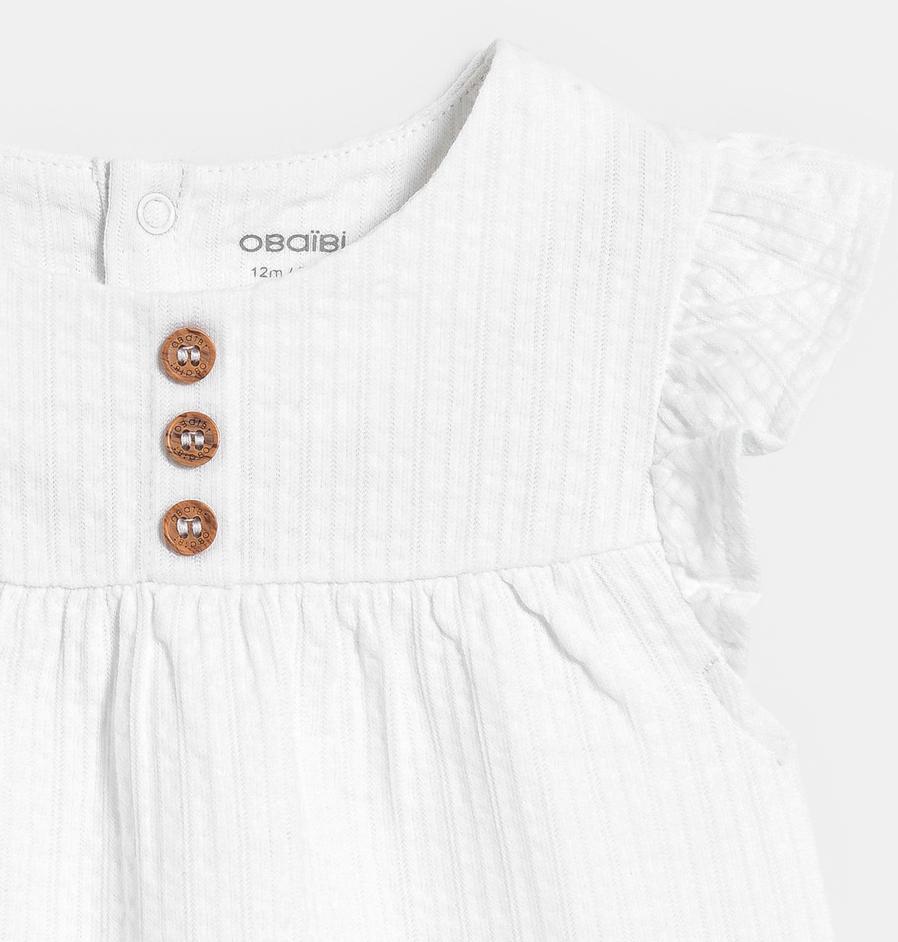 Baby girl's white cotton seersucker blouse 2