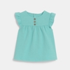 Blouse coton seersucker bleu bébé fille