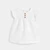 Blouse coton seersucker blanc bébé fille