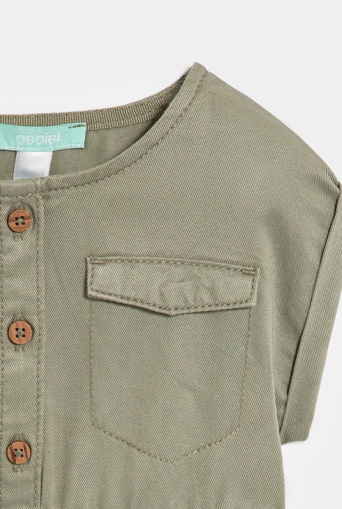 Grünes Safarikleid Baby Mädchen 2