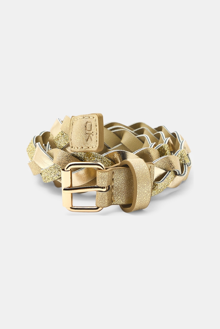 Ceinture tressée pailletée couleur dorée Fille 1