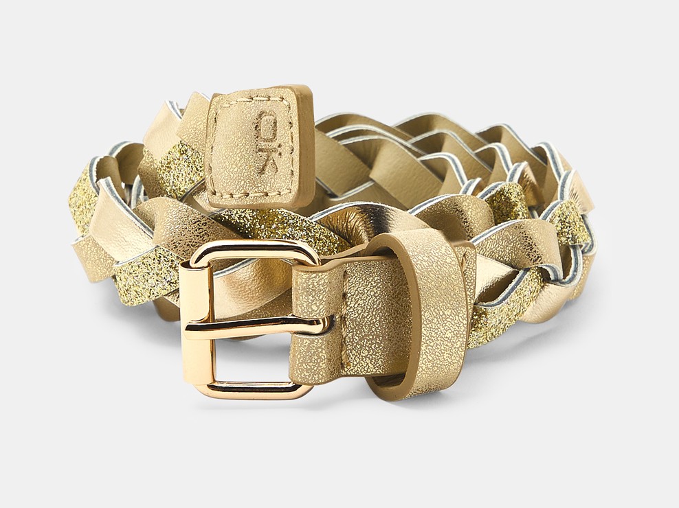 Glitzernder Flechtgürtel in Goldfarbe für Mädchen 1