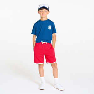 Boy's red fleece Bermuda shorts 1