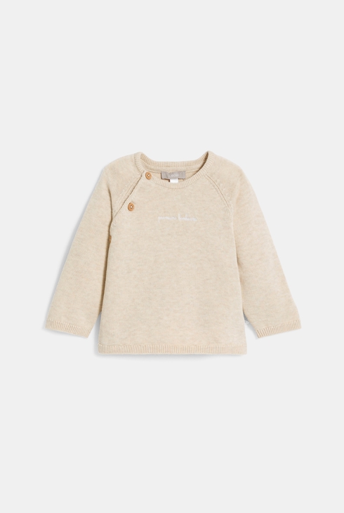 Beige Pullover und Hose aus Strick Kleinkind Mädchen