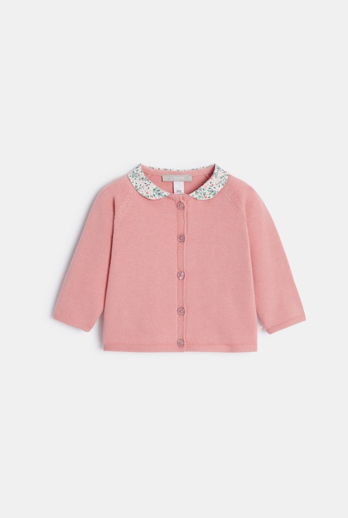 Rosa Set mit Weste und Hose aus Strick Kleinkind Mädchen 2