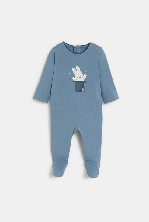 Dors-bien jersey lapin magicien bleu bébé garçon 1