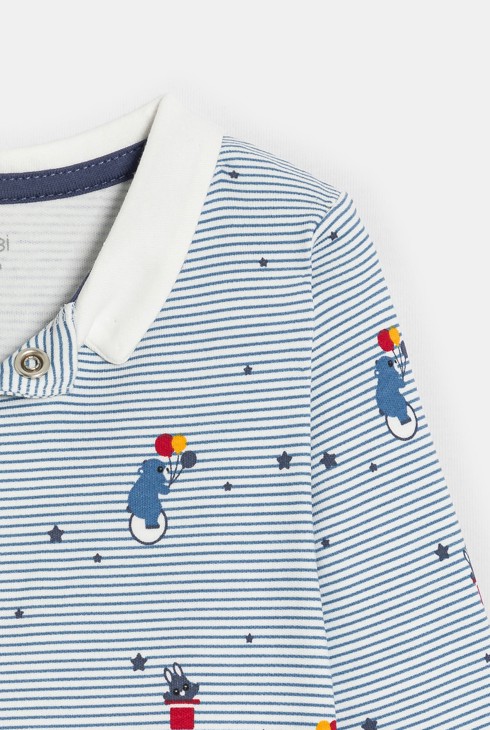 Dors-bien interlock rayé cirque bleu bébé garçon 2