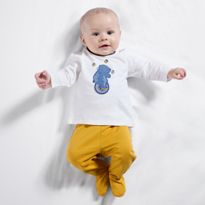 Baby boy yellow circus jersey pyjamas 1