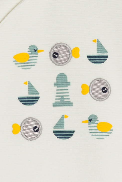 Dors-bien en coton fantaisie poissons blanc bébé garçon 2