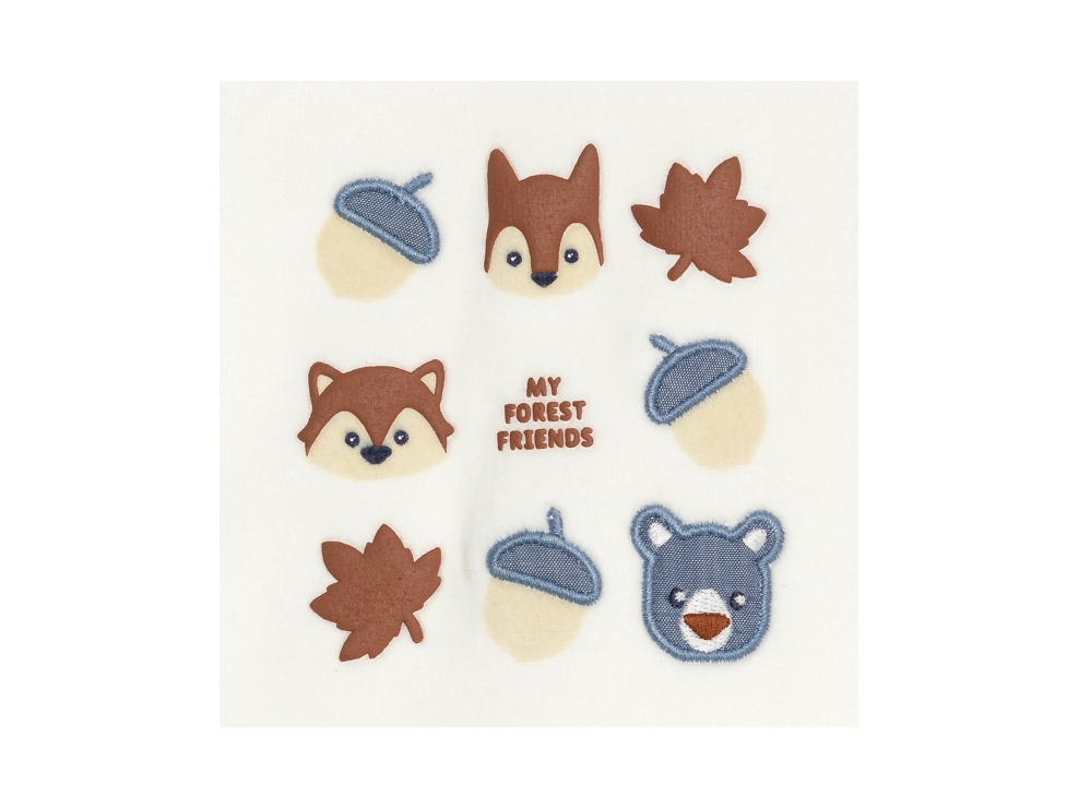 Dors-bien velours animaux de la forêt blanc bébé garçon 2