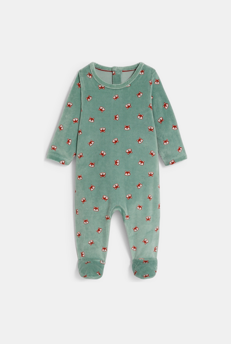 Dors-bien velours renard vert bébé garçon 1
