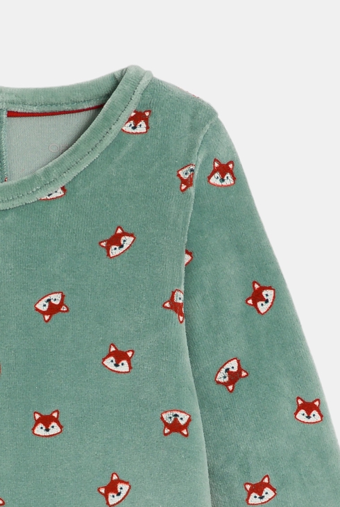 Dors-bien velours renard vert bébé garçon 2