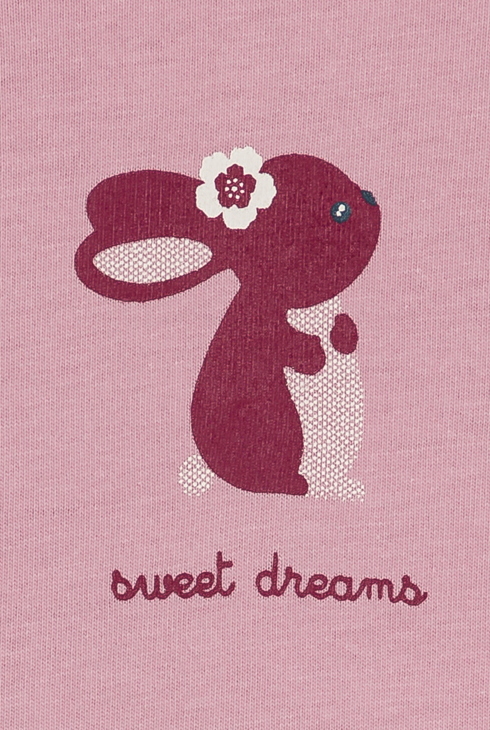 Dors-bien jersey lapin rose bébé fille 2