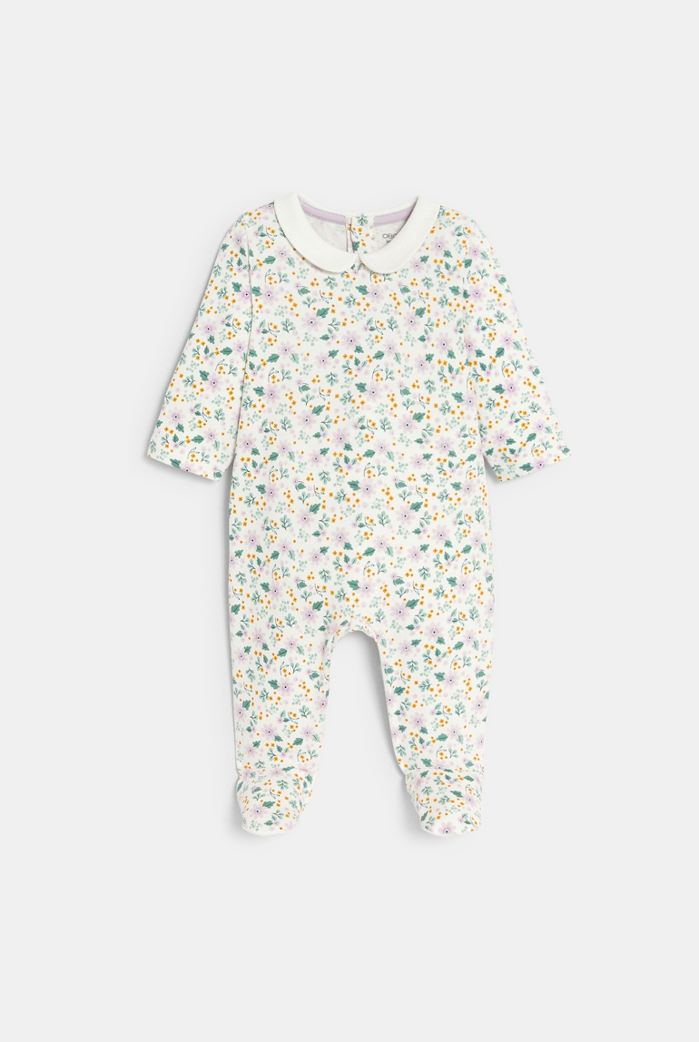 Pelele punto jersey flores rosa bebé niña 1