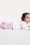 Pijama punto jersey erizo flores blanco bebé niña 1