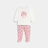 Pyjama jersey hérisson fleuri blanc bébé fille