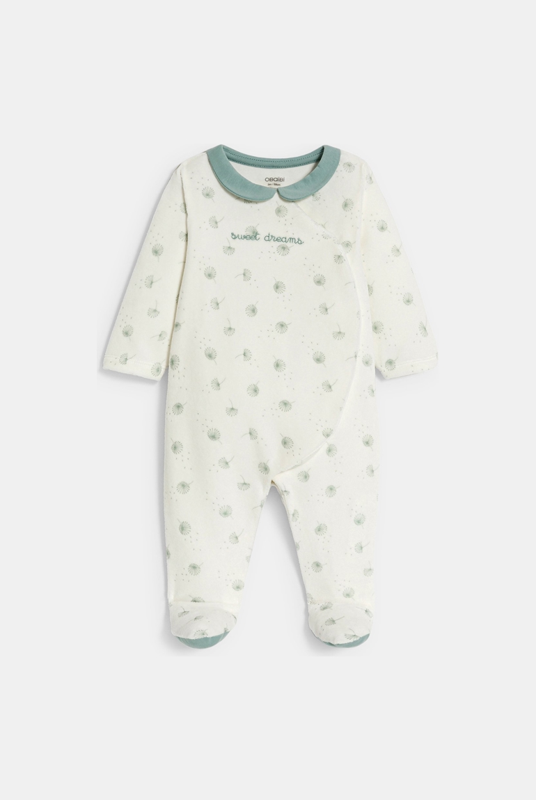 Dors-bien velours pissenlit vert bébé fille 1