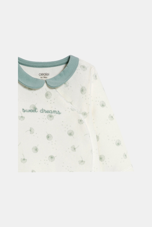 Dors-bien velours pissenlit vert bébé fille