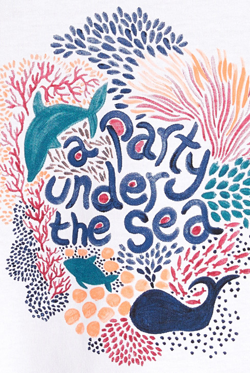 T-shirt océan Surfrider blanc bébé fille 2