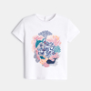 T-shirt océan Surfrider blanc bébé fille