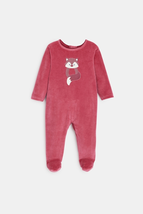 Pelele de terciopelo zorro rojo bebé unisex 1
