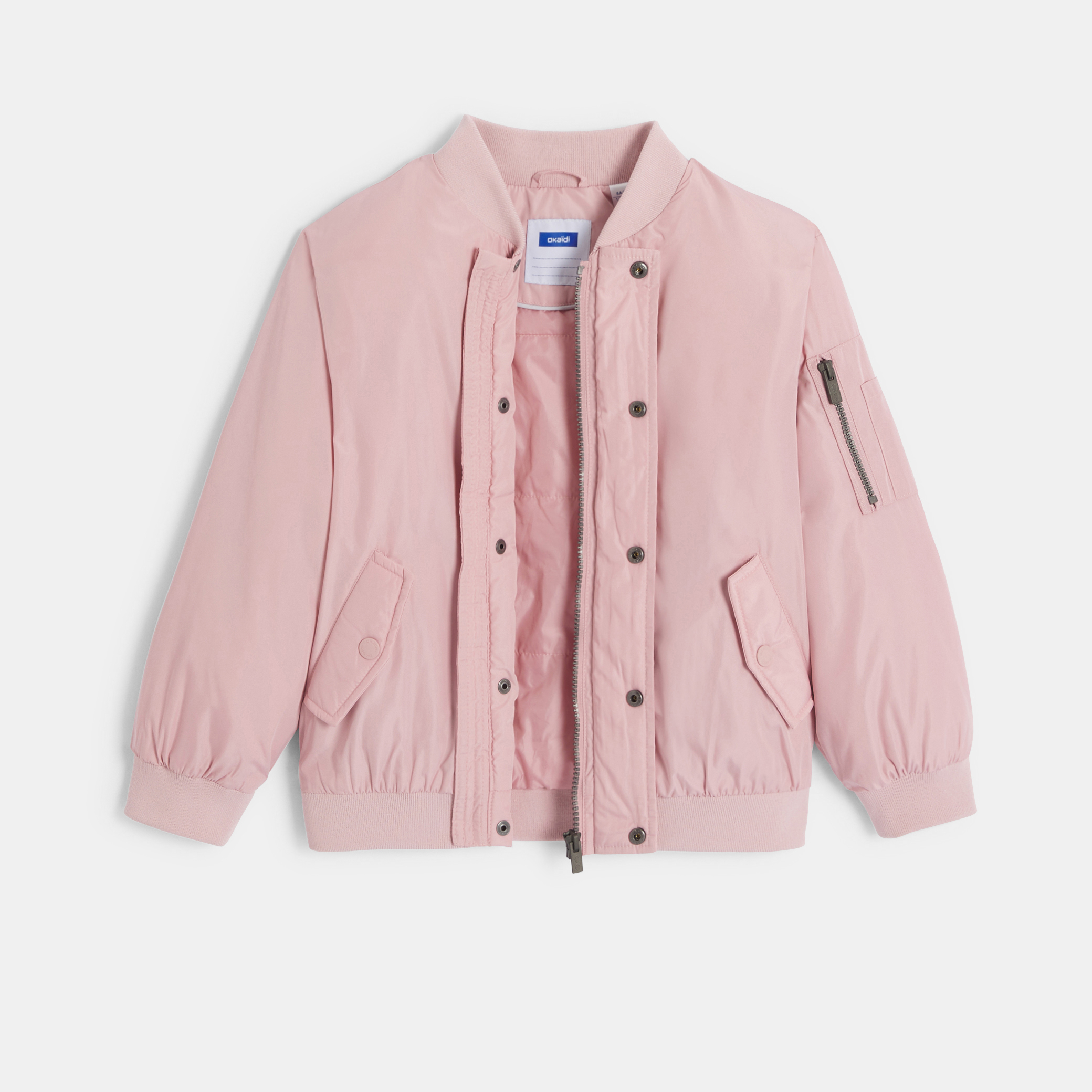 Girl's pastel pink bomber jacket Okaïdi & Obaïbi Girl's pastel pink bomber jacket Okaïdi & Obaïbi