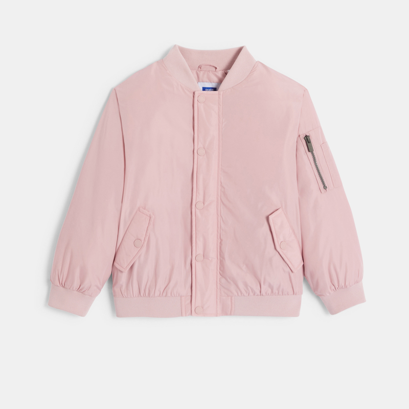 Blouson bomber rose pastel Fille Okaidi Obaibi