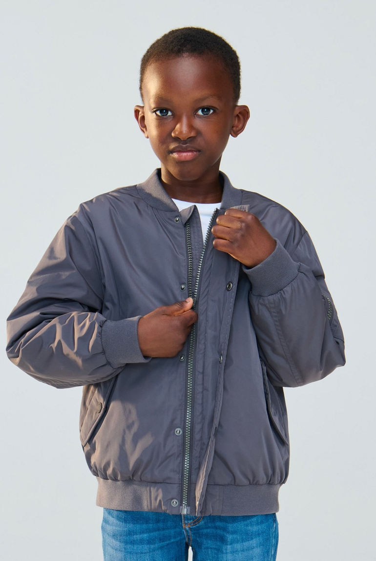 Blouson bomber gris foncé Garçon 1