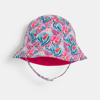 Chapeau de soleil réversible fonds marins rose bébé fille