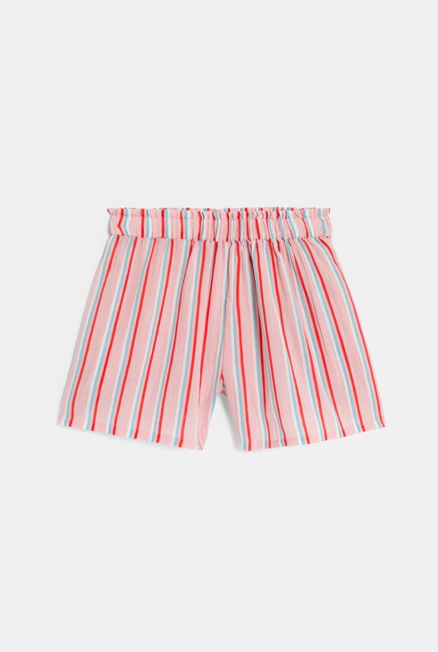 Girls multicoloured striped cotton shorts 2