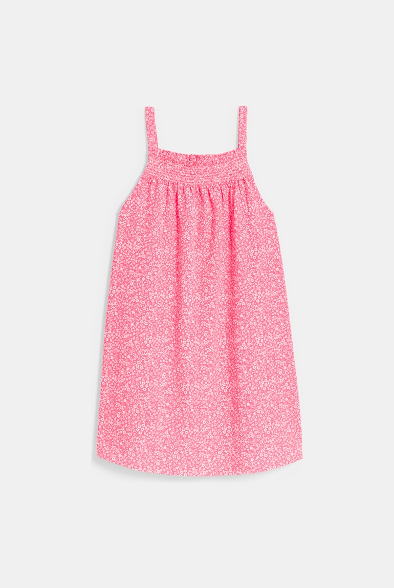 Roze jurk van jersey met schouderbandjes voor meisjes 1