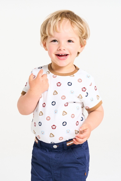 T Shirt Bambino Bianca T-shirt Bianca Con Animali Per Neonato