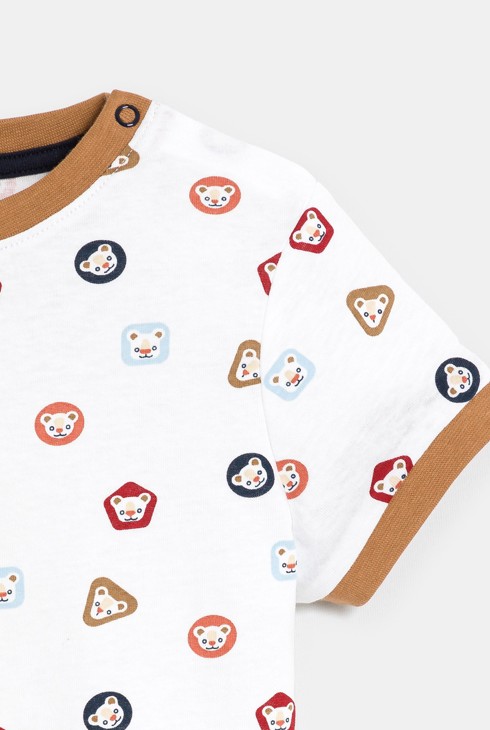 Weißes T-Shirt mit Tieren Baby Jungen 2