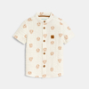 Chemise gaze de coton animaux blanc bébé garçon