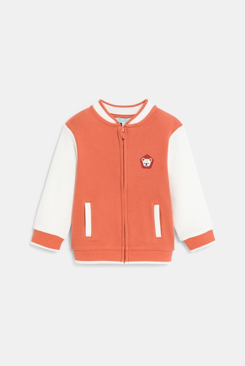 Sweat zippé teddy terracotta bébé garçon