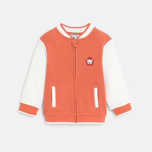 Sweat Zippé Teddy Terracotta Bébé Garçon - Orange Brique - 4A - OBAIBI