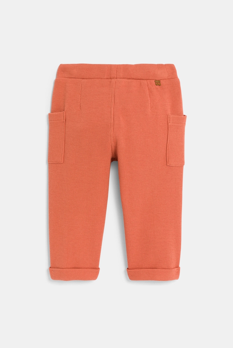 Baby boy's terracotta patterned cotton trousers Okaïdi & Obaïbi