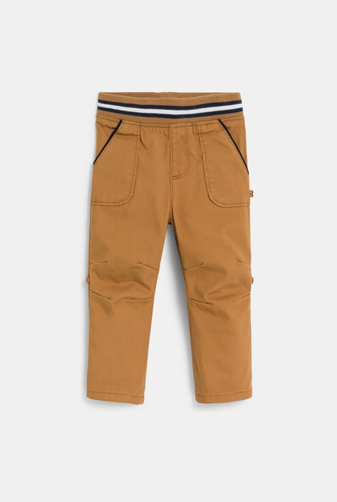 Pantalon enfilable à poches marron bébé garçon