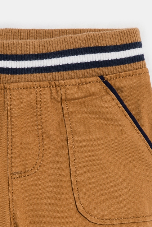 Pantalon enfilable à poches marron bébé garçon