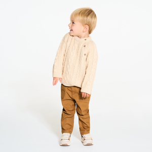 Pantalon enfilable à poches marron bébé garçon 1