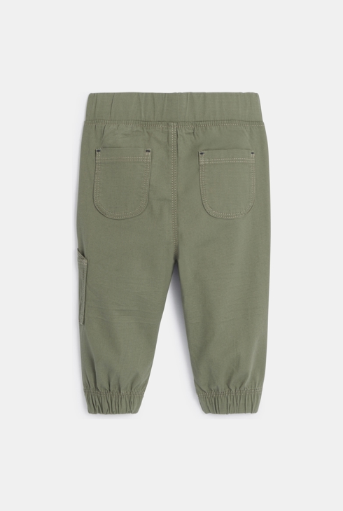 Pantalon coton fantaisie bas resserré vert bébé garçon