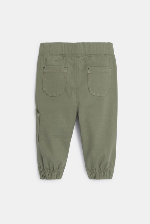 Fantovske hlače z zožanim spodnjem delom iz zelenega modnega bombaža za dojenčke 2