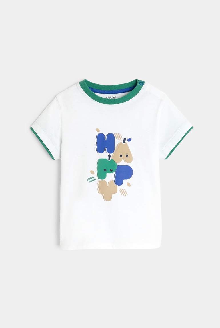 T-shirt à message blanc bébé garçon 1