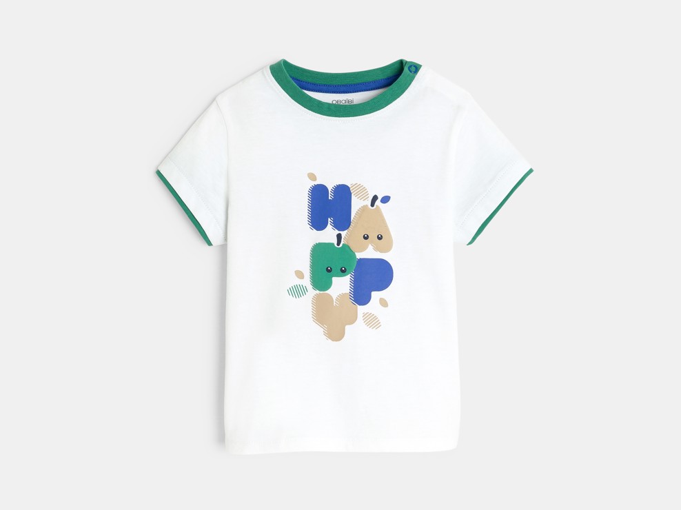 Camiseta con mensaje blanco bebé niño 1