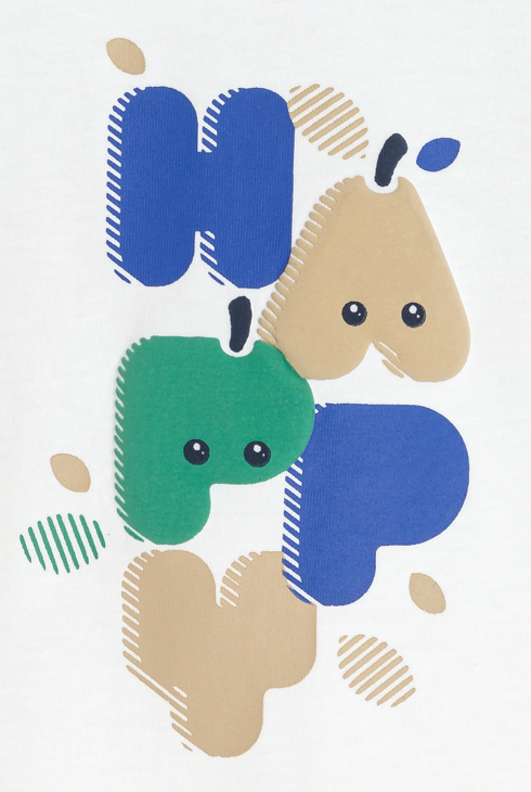 Weißes T-Shirt mit Schriftzug Kleinkind Junge