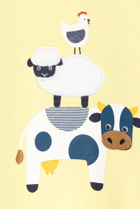 Gelbes T-Shirt mit Tieren Baby Jungen 2