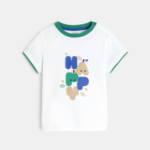 Weißes T-Shirt mit Schriftzug Kleinkind Junge