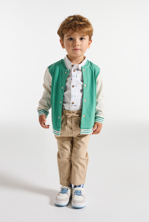 Collegejacke Früchte grün Kleinkind Junge 1
