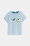 T-shirt animaux savane bleu bébé garçon